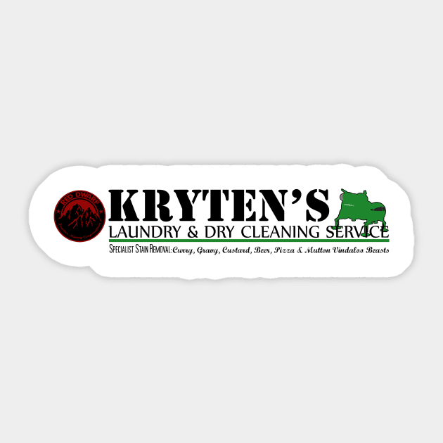 Red Dwarf Kryten's Laundry Sticker by AngoldArts